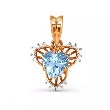 Подвеска с топазом и фианитами Линии Любви