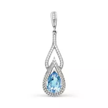 Подвеска с топазом и фианитами Линии Любви