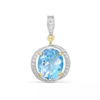 Подвеска с топазом и фианитами Линии Любви