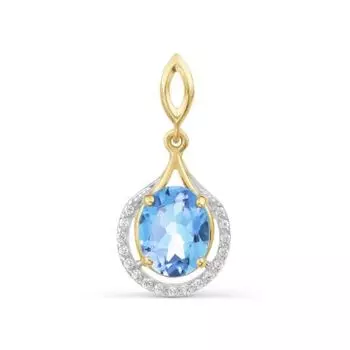 Подвеска с топазом и фианитами Линии Любви