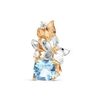 Подвеска с топазом и фианитами Линии Любви