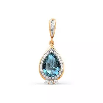 Подвеска с топазом и фианитами Линии Любви