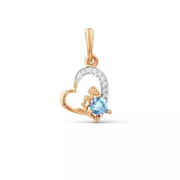 Подвеска с топазом и фианитами Линии Любви