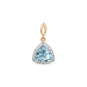 Подвеска с топазом и фианитами Линии Любви