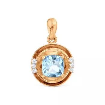 Подвеска с топазом и фианитами Линии Любви