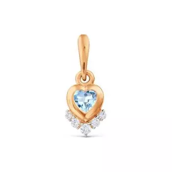 Подвеска с топазом и фианитами Линии Любви