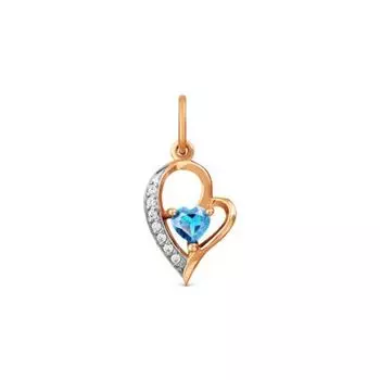 Подвеска с топазом и фианитами Линии Любви