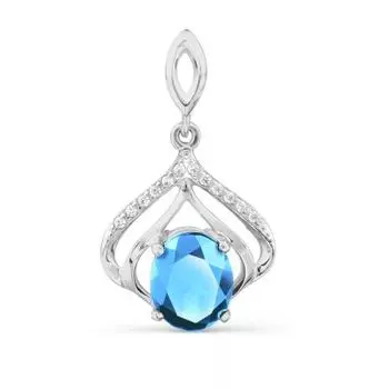 Подвеска с топазом и фианитами Линии Любви