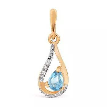 Подвеска с топазом и фианитами Линии Любви