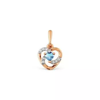 Подвеска с топазом и фианитами Линии Любви