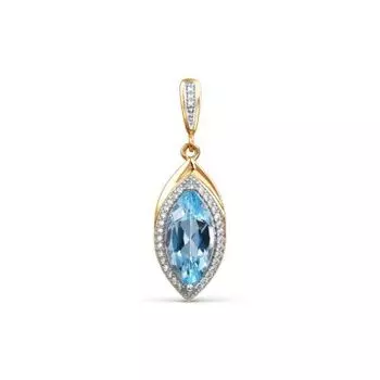 Подвеска с топазом и фианитами Линии Любви