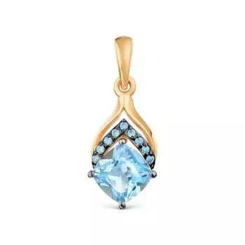 Подвеска с топазом и фианитами Линии Любви