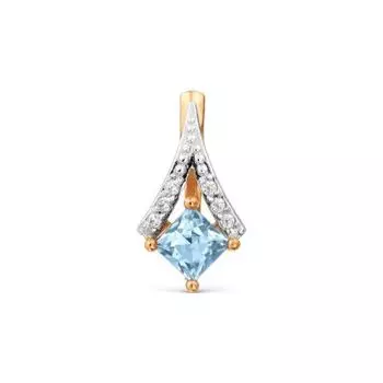 Подвеска с топазом и фианитами Линии Любви