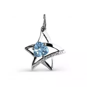 Подвеска с топазом и фианитами Линии Любви