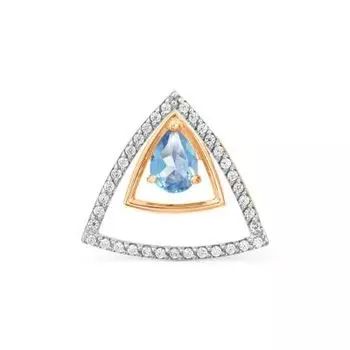 Подвеска с топазом и фианитами Линии Любви