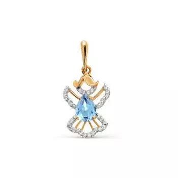 Подвеска с топазом и фианитами Линии Любви