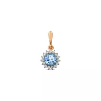 Подвеска с топазом и фианитами Линии Любви