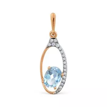 Подвеска с топазом и фианитами Линии Любви