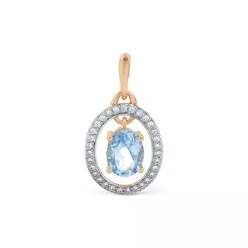 Подвеска с топазом и фианитами Линии Любви