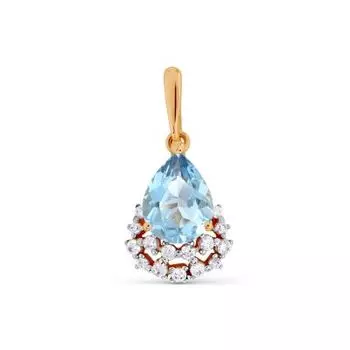 Подвеска с топазом и фианитами Линии Любви