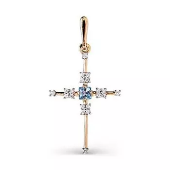 Подвеска с топазом и фианитами Линии Любви