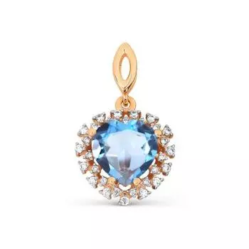 Подвеска с топазом и фианитами Линии Любви