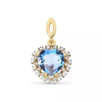 Подвеска с топазом и фианитами Линии Любви