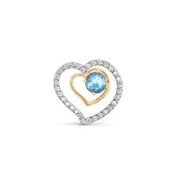 Подвеска с топазом и фианитами Линии Любви