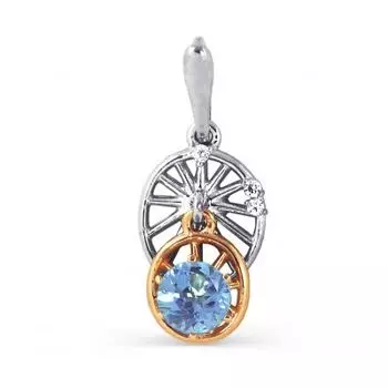Подвеска с топазом и фианитами Линии Любви