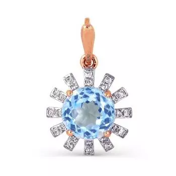 Подвеска с топазом и фианитами Линии Любви