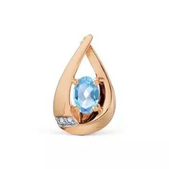 Подвеска с топазом и фианитами Линии Любви