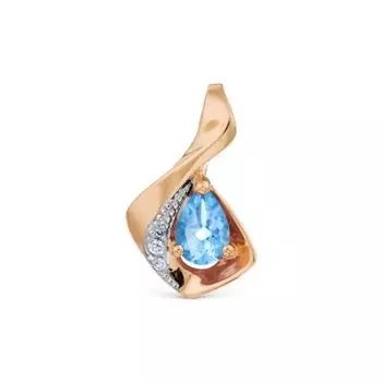 Подвеска с топазом и фианитами Линии Любви