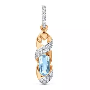 Подвеска с топазом и фианитами Линии Любви