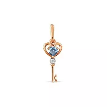 Подвеска с топазом и фианитом Линии Любви