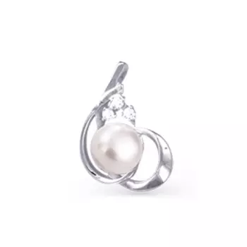 Подвеска с жемчугом и фианитами Линии Любви