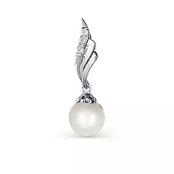 Подвеска с жемчугом и фианитами Линии Любви