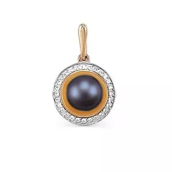 Подвеска с жемчугом и фианитами Линии Любви