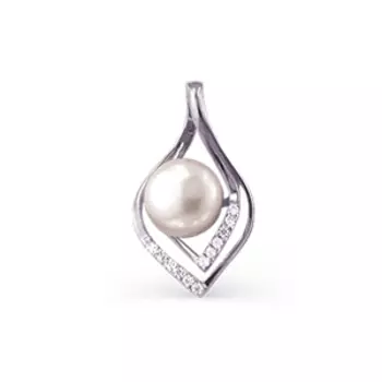 Подвеска с жемчугом и фианитами Линии Любви