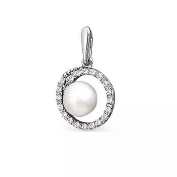 Подвеска с жемчугом и фианитами Линии Любви