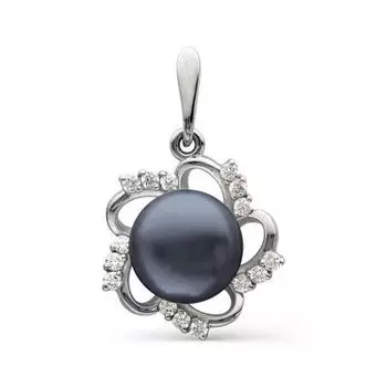 Подвеска с жемчугом и фианитами Линии Любви