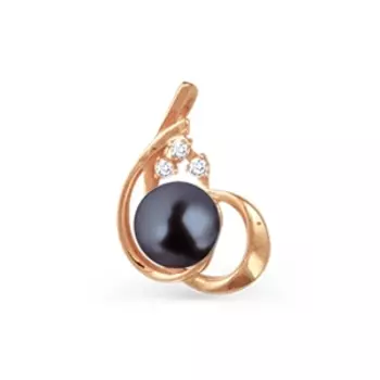 Подвеска с жемчугом и фианитами Линии Любви