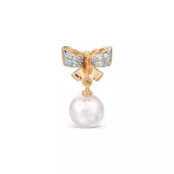 Подвеска с жемчугом и фианитами Линии Любви