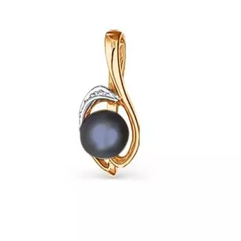 Подвеска с жемчугом и фианитами Линии Любви