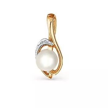Подвеска с жемчугом и фианитами Линии Любви