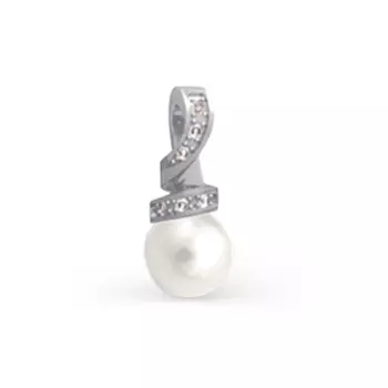 Подвеска с жемчугом и фианитами Линии Любви