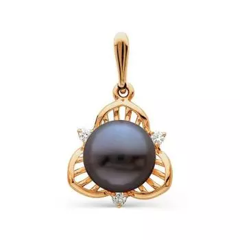 Подвеска с жемчугом и фианитами Линии Любви