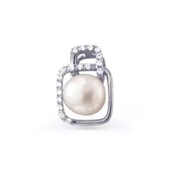 Подвеска с жемчугом и фианитами Линии Любви