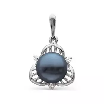 Подвеска с жемчугом и фианитами Линии Любви