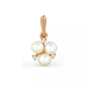 Подвеска с жемчугом и фианитами Линии Любви