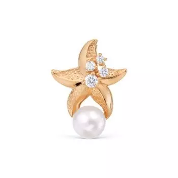 Подвеска с жемчугом и фианитами Линии Любви